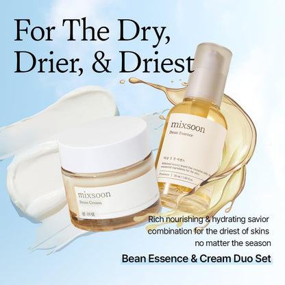 Daily Bean Signature Set, Bean Essence + Bean Cream + Bean Sunscreen, 3-Step Korean Skin Care Routine for Hydration, Glow & Daily Sun Care