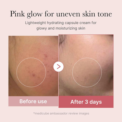 Capsule Cream with Salmon DNA PDRN Pink Collagen | Lightweight Moisturizing Cream with PDRN, Niacinamide for Uneven Skin Tone and Texture, Glow Hydration | Korean Skincare, 1.94 Oz