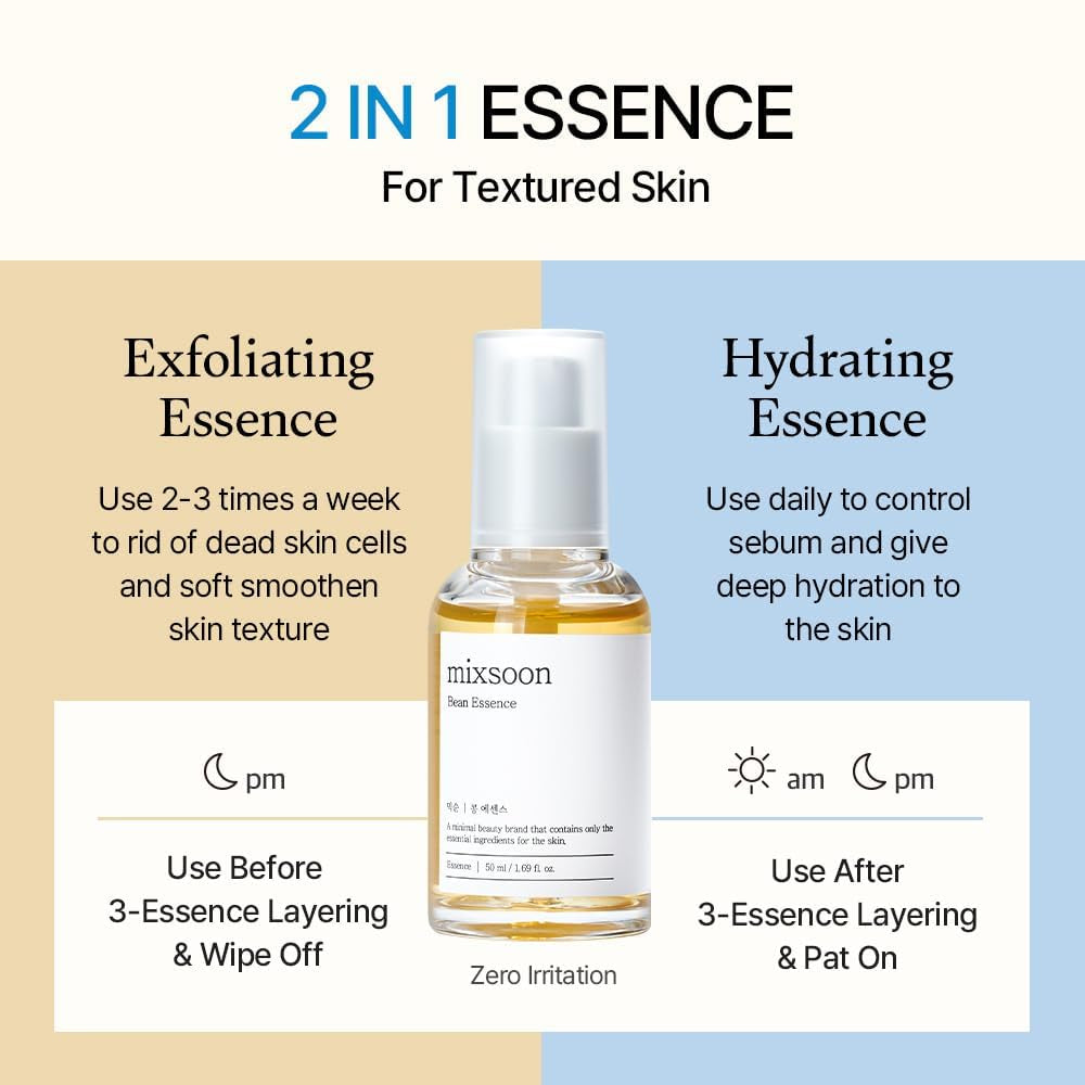 Daily Bean Signature Set, Bean Essence + Bean Cream + Bean Sunscreen, 3-Step Korean Skin Care Routine for Hydration, Glow & Daily Sun Care